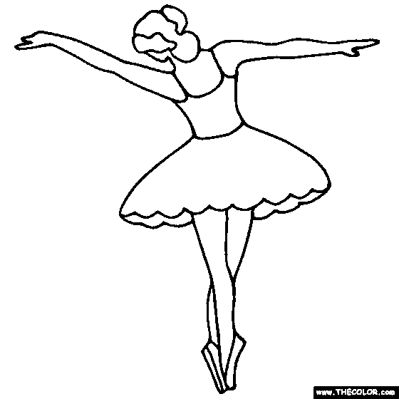 Tip Toe Ballerina Coloring Page