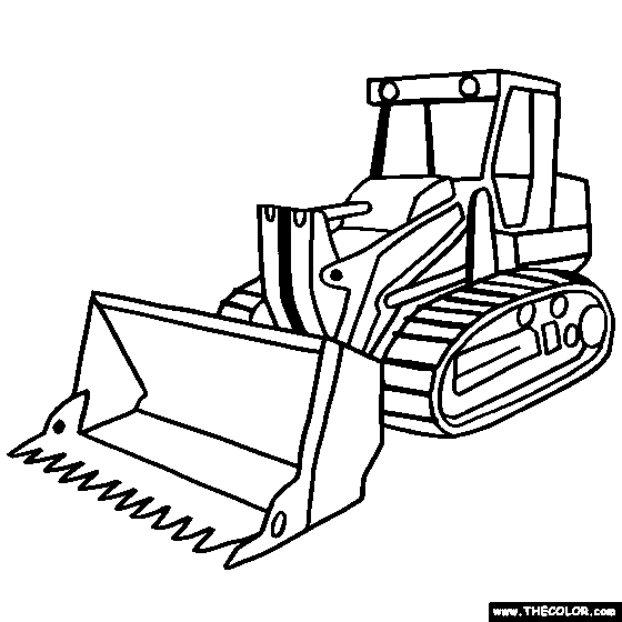 Tracked Loader Construction Vehicle Coloring Page