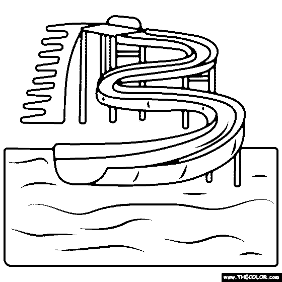 Waterslide Coloring Page