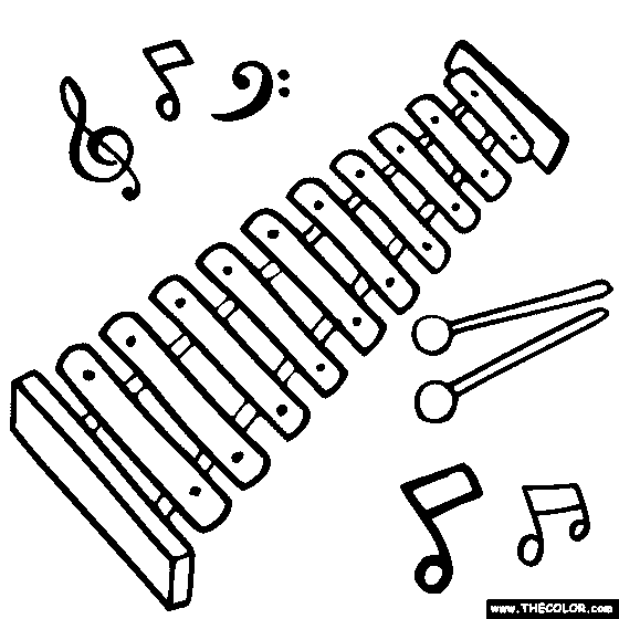 xylophone coloring page