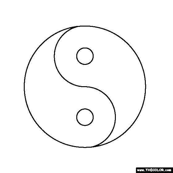 Yin Yang Coloring Page